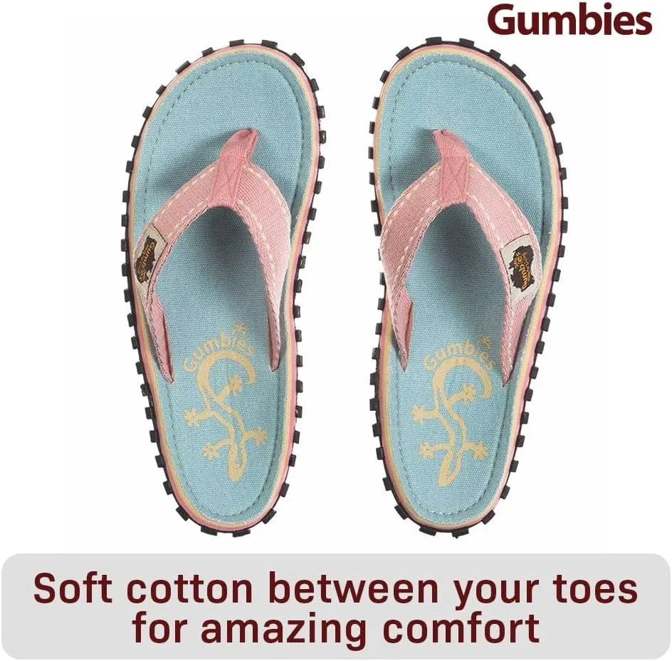 Gumbies Islander Unisex Flip Flops, with Supersoft Cotton Toe Post and Durable Recycled Rubber Sole - Comfort Guaranteed