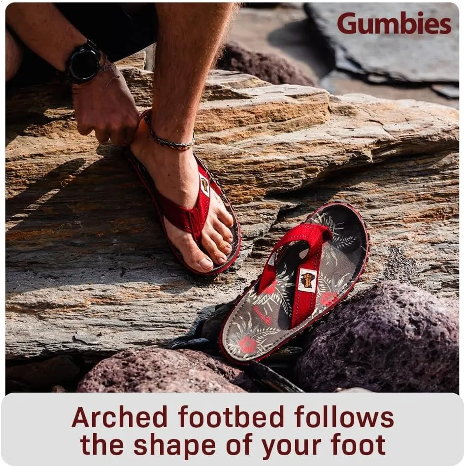 Gumbies Islander Unisex Flip Flops, with Supersoft Cotton Toe Post and Durable Recycled Rubber Sole - Comfort Guaranteed