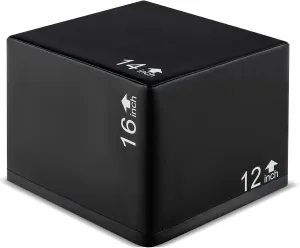 GYMAX Plyometric Jump Box, 3 in 1 Plyo Jumping Training Box with Non-Slip & Easy-to-Clean PU Cover, Heavy Foam Exercise Trainer for Home Gym, Multiple Options