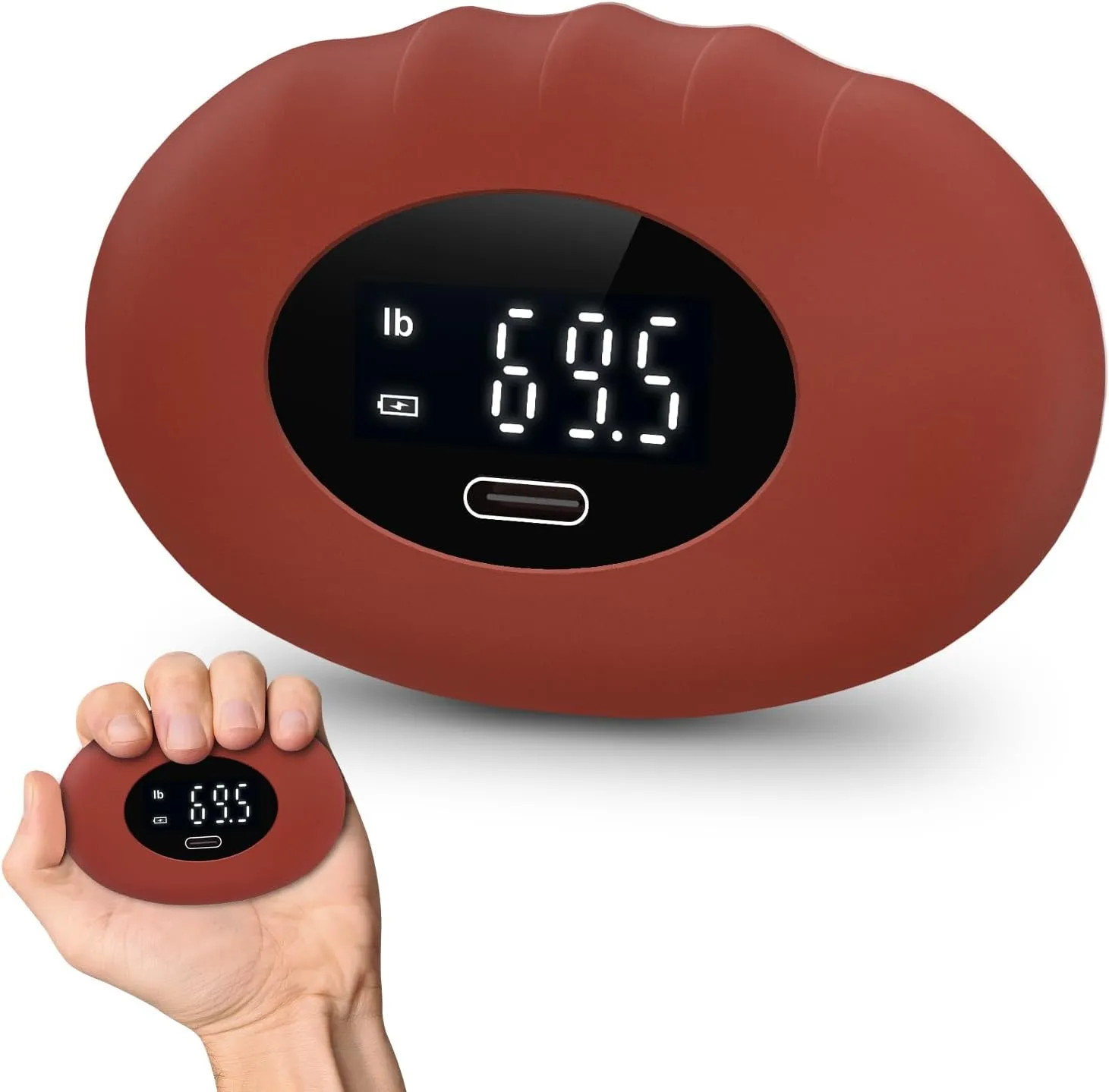 Hand Grip Strength Tester Trainer, Rechargeable Electronic Hand Dynamometer Up to 395 Lbs Forearm - Gripper - Finger Grip Strengthener Exerciser, Stress Balls for Sport Home School Use