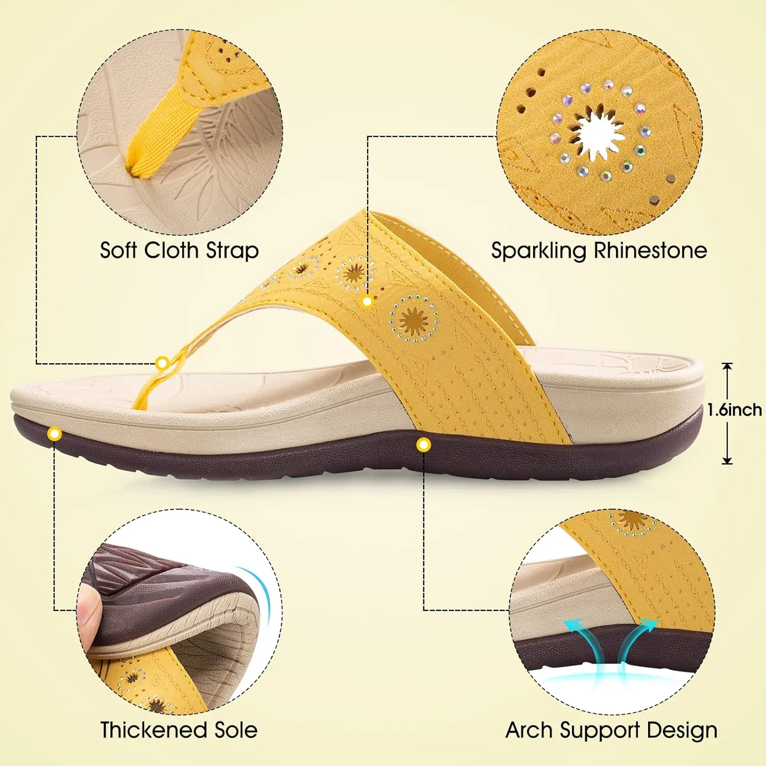 HAOLIRA Womens Arch Support Flip Flop Comfortable Slip on Orthotic Plantar Fasciitis Thong Sandals Walking Indoor Outdoor Summer Beach Essentials