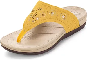 HAOLIRA Womens Arch Support Flip Flop Comfortable Slip on Orthotic Plantar Fasciitis Thong Sandals Walking Indoor Outdoor Summer Beach Essentials