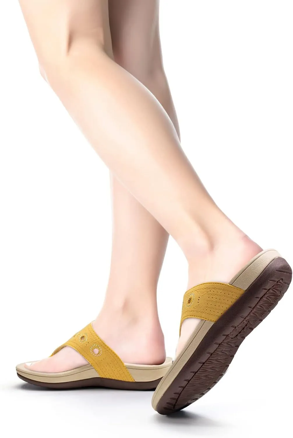 HAOLIRA Womens Arch Support Flip Flop Comfortable Slip on Orthotic Plantar Fasciitis Thong Sandals Walking Indoor Outdoor Summer Beach Essentials