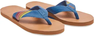 Hari Mari- Del Mar- Men's Premium Full Grain Leather Flip Flop with Nautical Inspired Stripes- No Break Ins, Firm Arch Support, and Cupped Heel