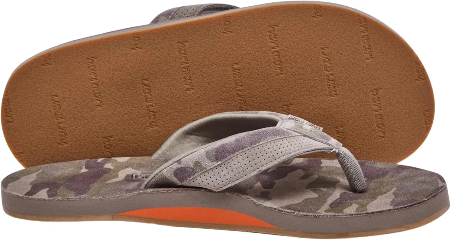 Hari Mari- Grande- Men's Nubuck Suede Leather Flip Flops with Wider Footbeds and Larger Straps- No Break Ins, Firm Arch Support, Flexible and Lightweight