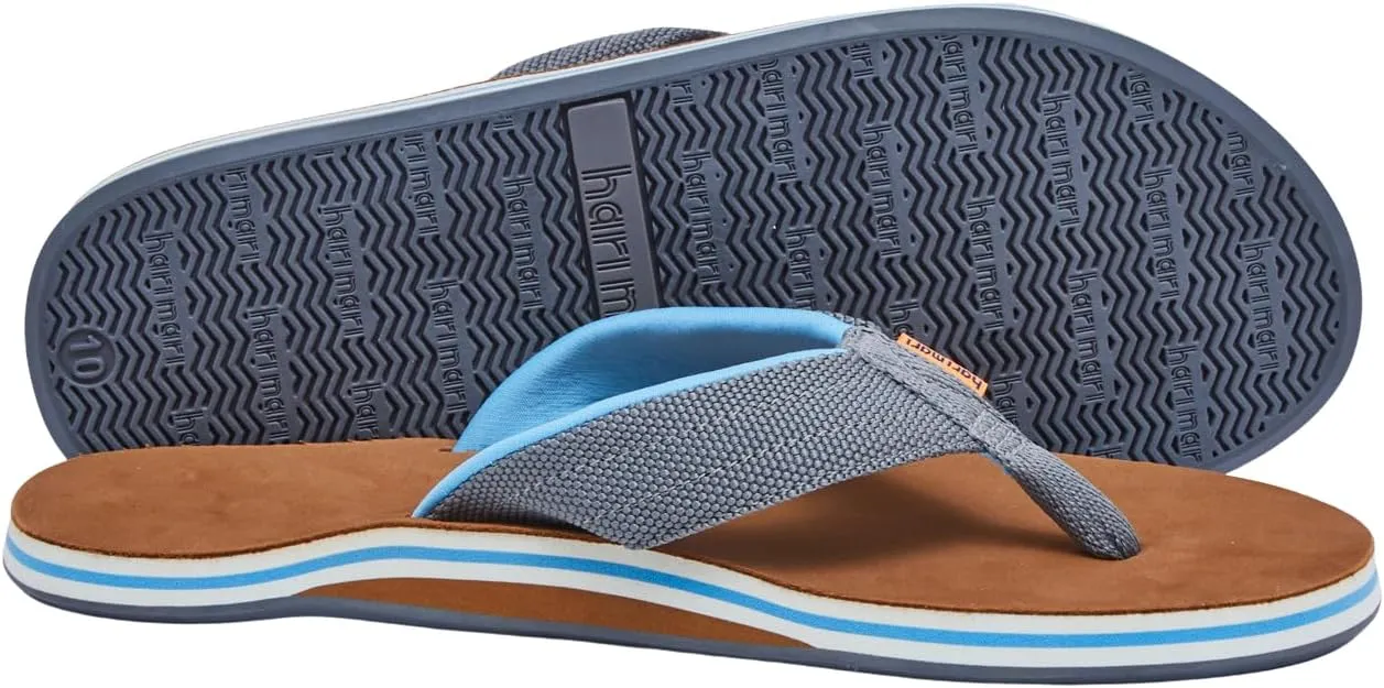 Hari Mari- Scouts- Men’s Nubuck Leather Flip Flops With Nylon Webbing Strap- No Break Ins, Firm Arch Support, and Beveled Edge to Reduce Tripping