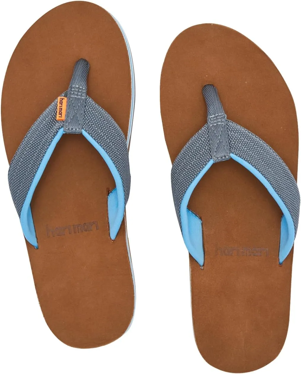 Hari Mari- Scouts- Men’s Nubuck Leather Flip Flops With Nylon Webbing Strap- No Break Ins, Firm Arch Support, and Beveled Edge to Reduce Tripping