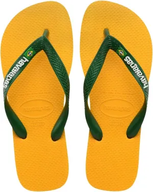 Havaianas Men's Brazil Logo Flip Flop Sandals, Pop Yellow, 11/12