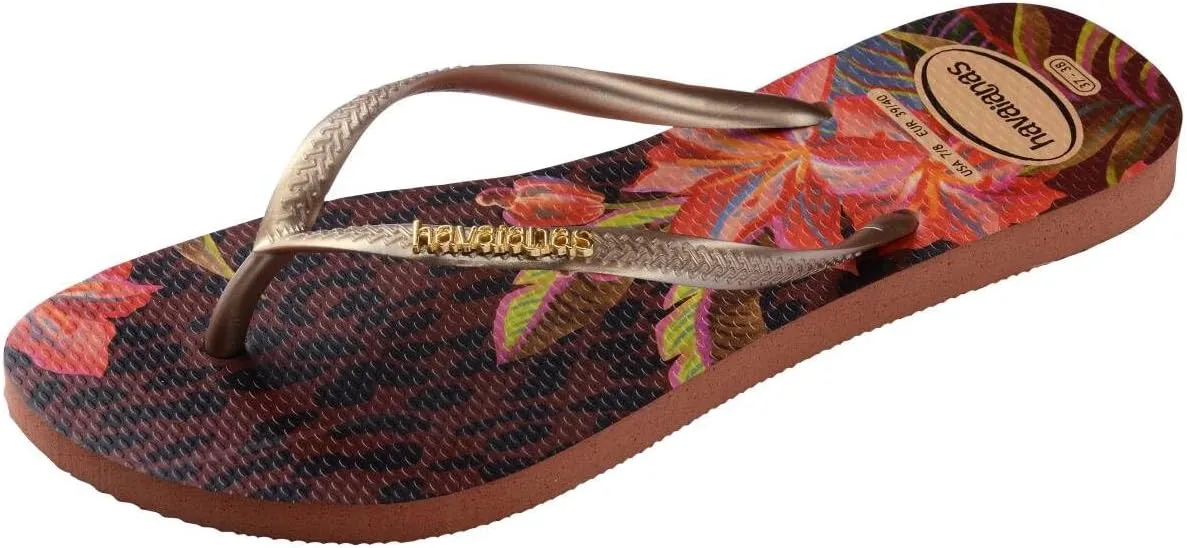 Havaianas Women Slim Animal Floral Fusion Flip Flops - Spring and Summer Pool Sandals for Women