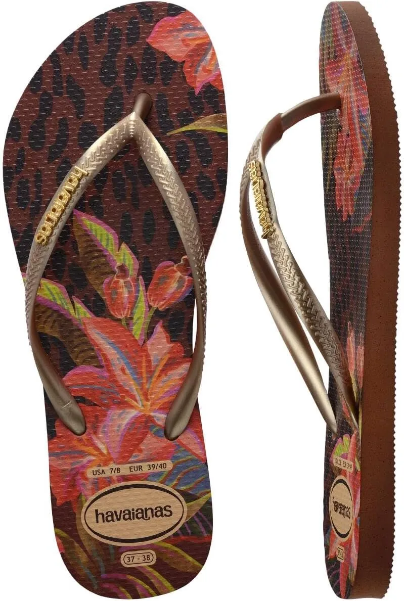 Havaianas Women Slim Animal Floral Fusion Flip Flops - Spring and Summer Pool Sandals for Women
