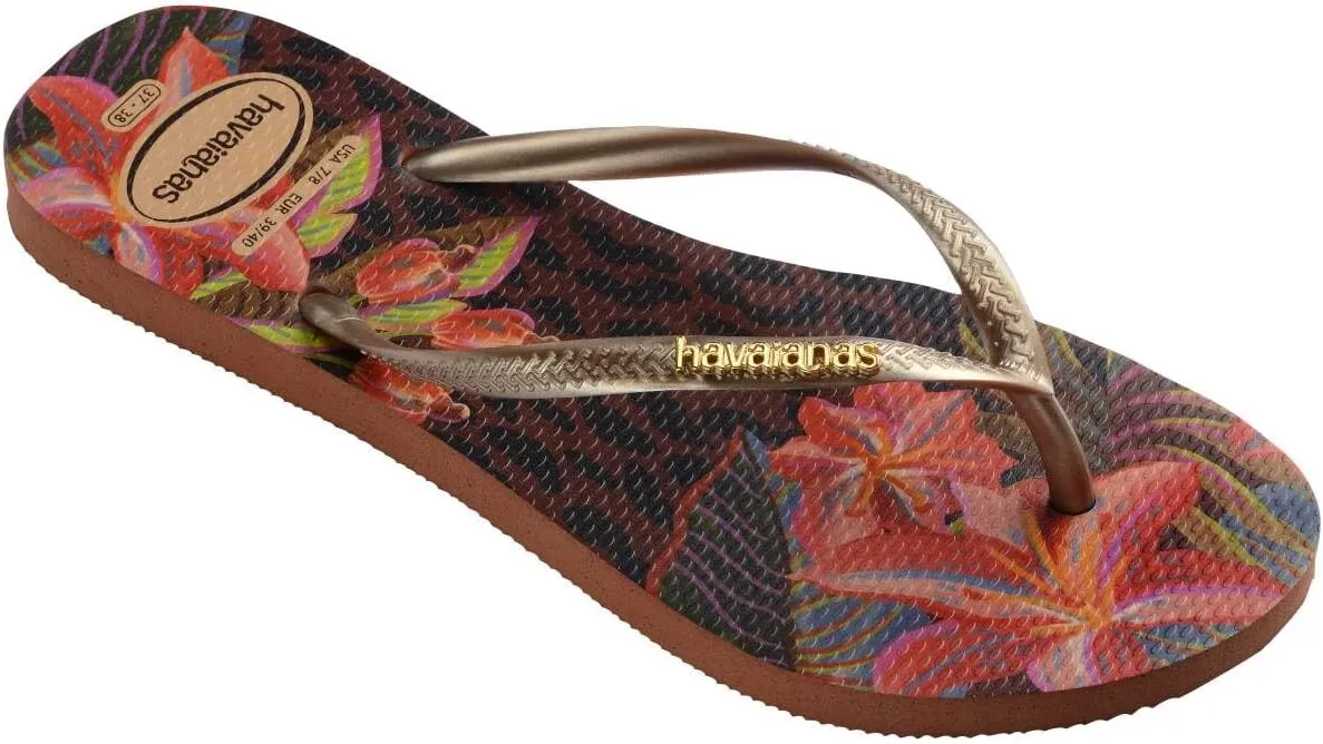 Havaianas Women Slim Animal Floral Fusion Flip Flops - Spring and Summer Pool Sandals for Women