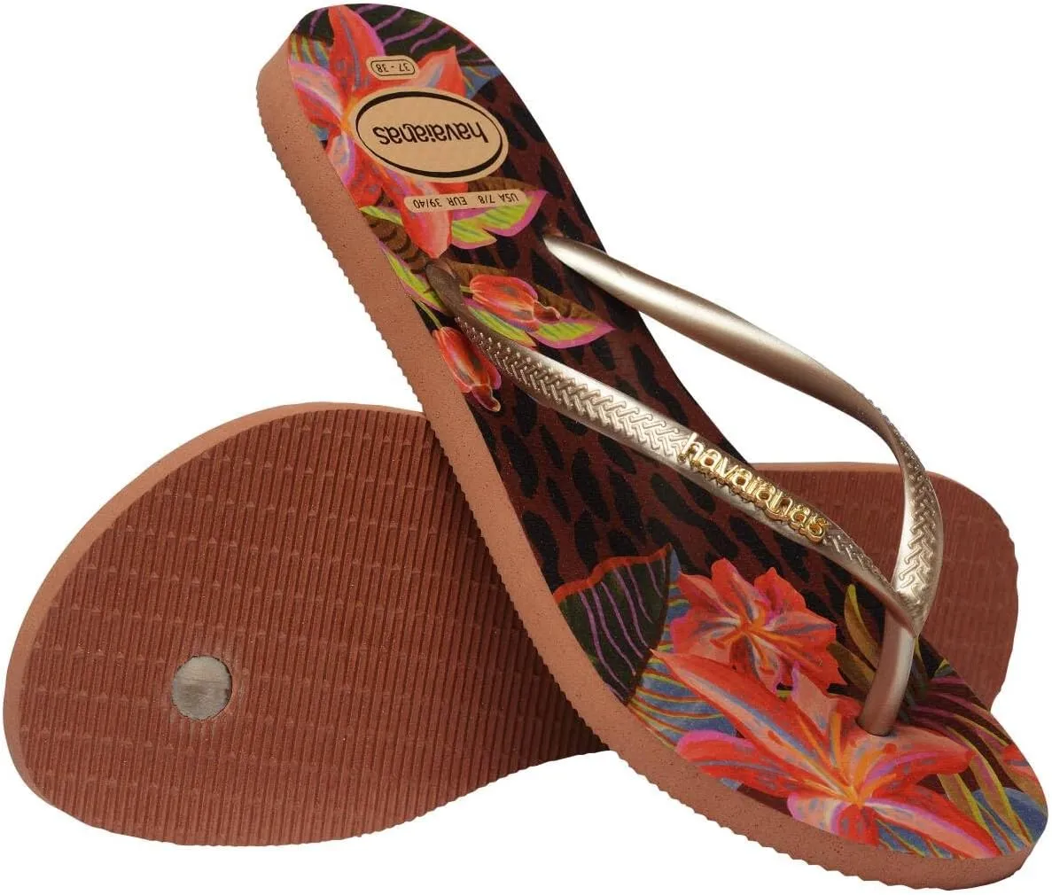Havaianas Women Slim Animal Floral Fusion Flip Flops - Spring and Summer Pool Sandals for Women