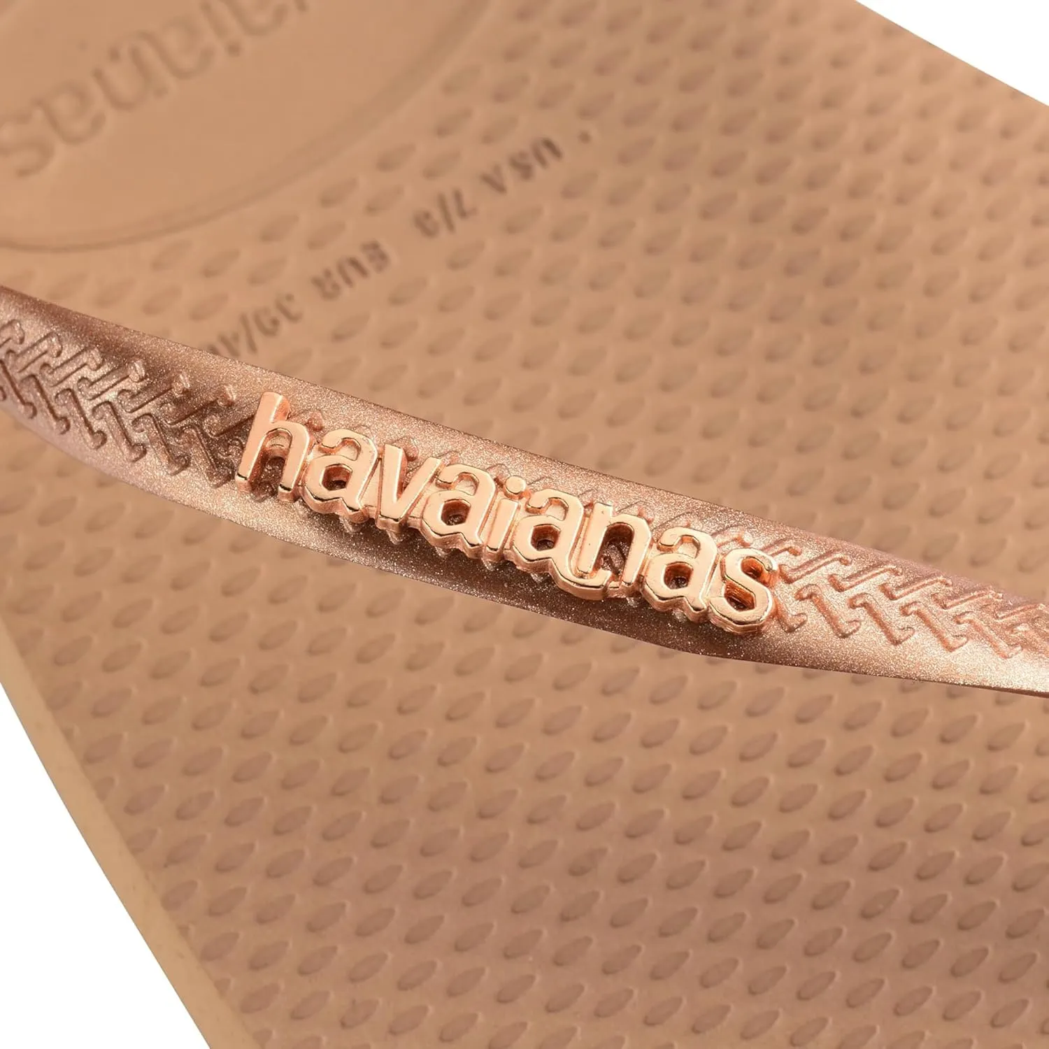 Havaianas Women's Slim Square Logo Metallic Flip-Flop