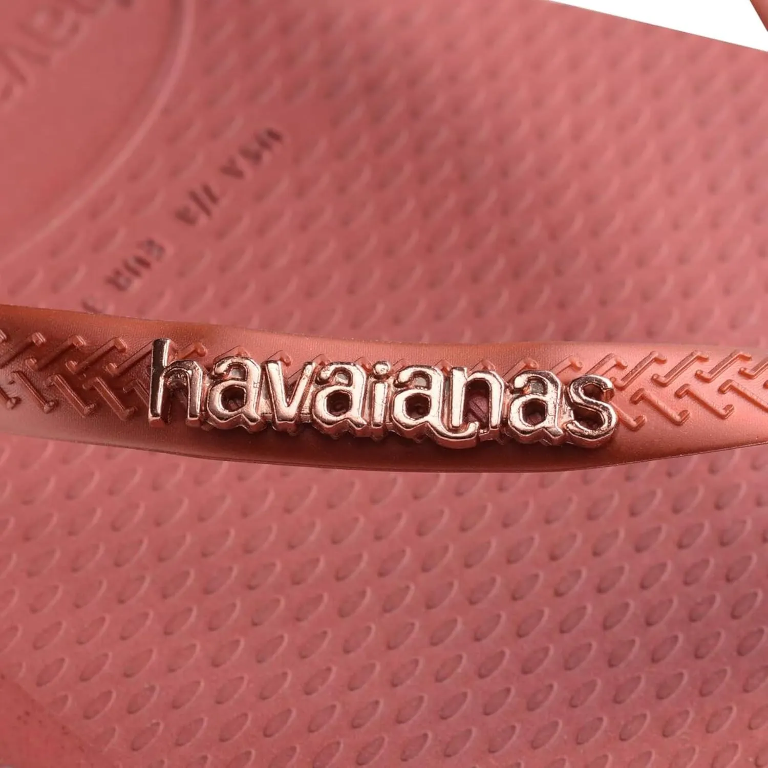Havaianas Women's Slim Square Logo Metallic Flip-Flop
