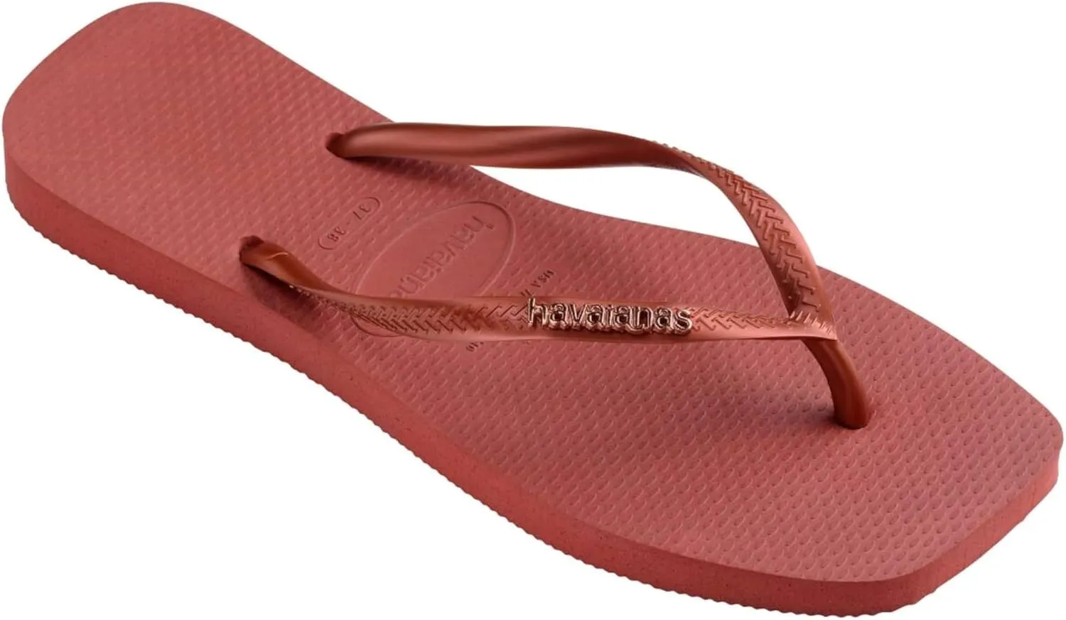 Havaianas Women's Slim Square Logo Metallic Flip-Flop