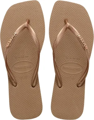 Havaianas Women's Slim Square Logo Metallic Flip-Flop