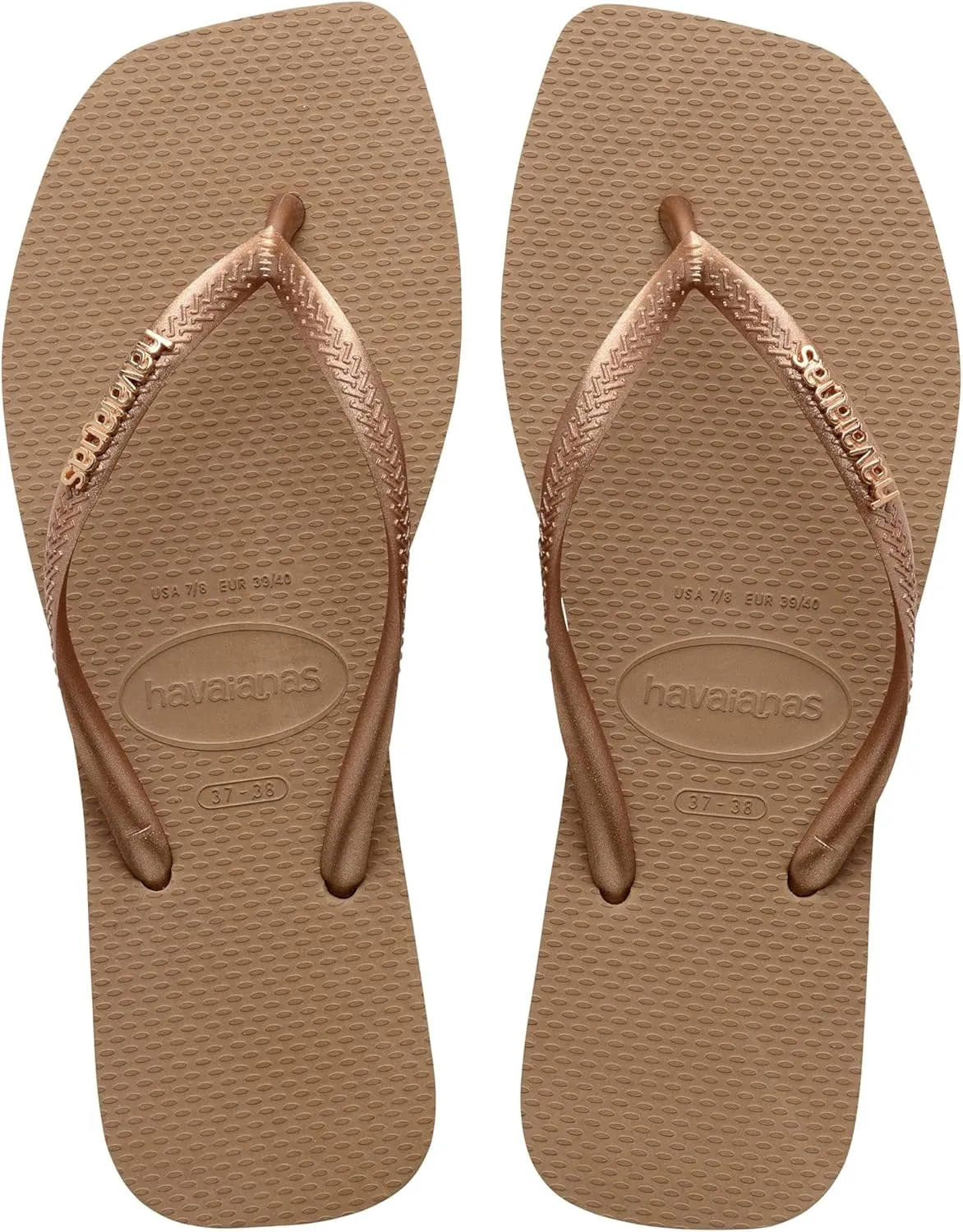 Havaianas Women's Slim Square Logo Metallic Flip-Flop