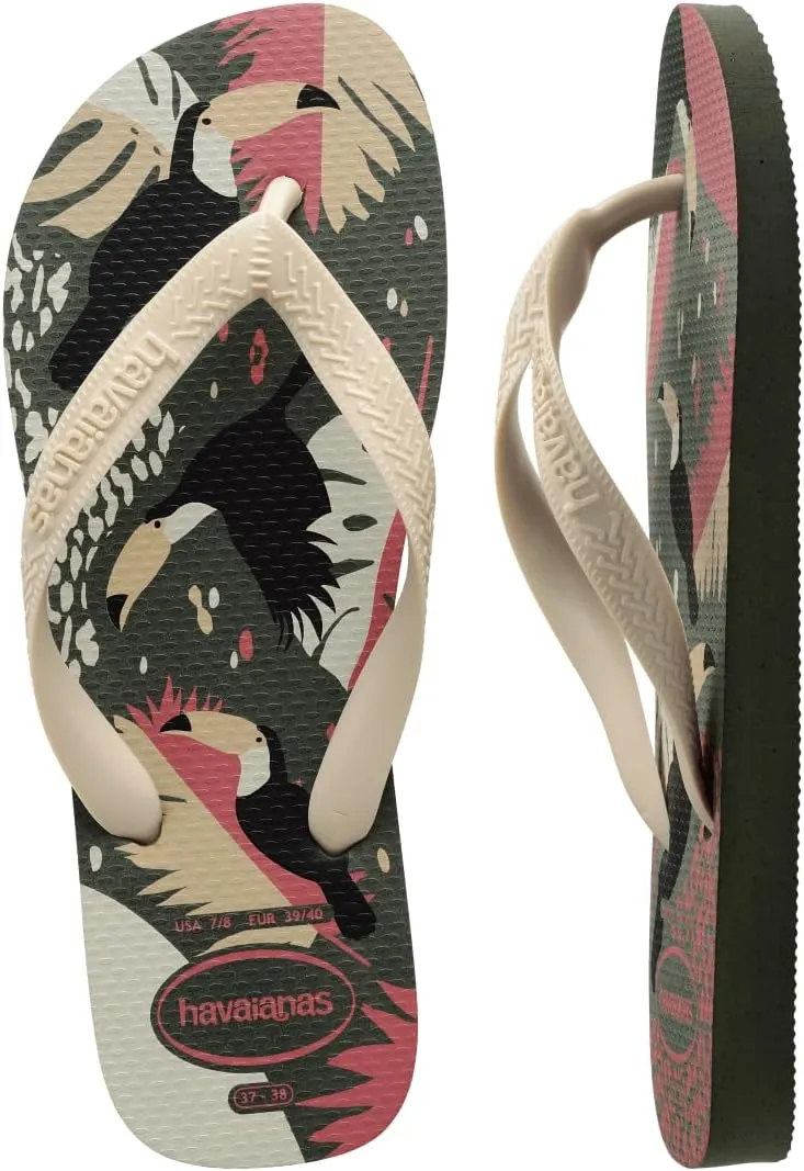 havaianas Women's Top Tropical Vibes Olive Green Flip-Flop