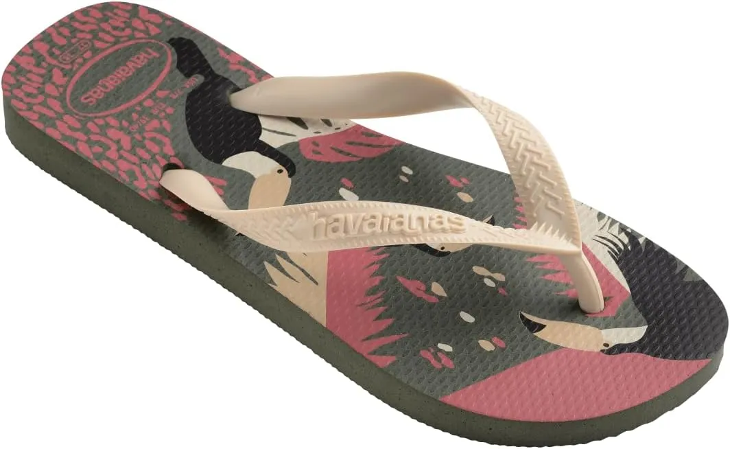 havaianas Women's Top Tropical Vibes Olive Green Flip-Flop