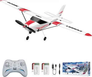 HAWK'S WORK 4 Channel RC Plane, Remote Control Airplane Cessna Ready to Fly, Brushless Motor 6-axis Gyro Stabilizer 3 Flight Mode Stunt Flying, Easy Trainer for Beginner & Kid