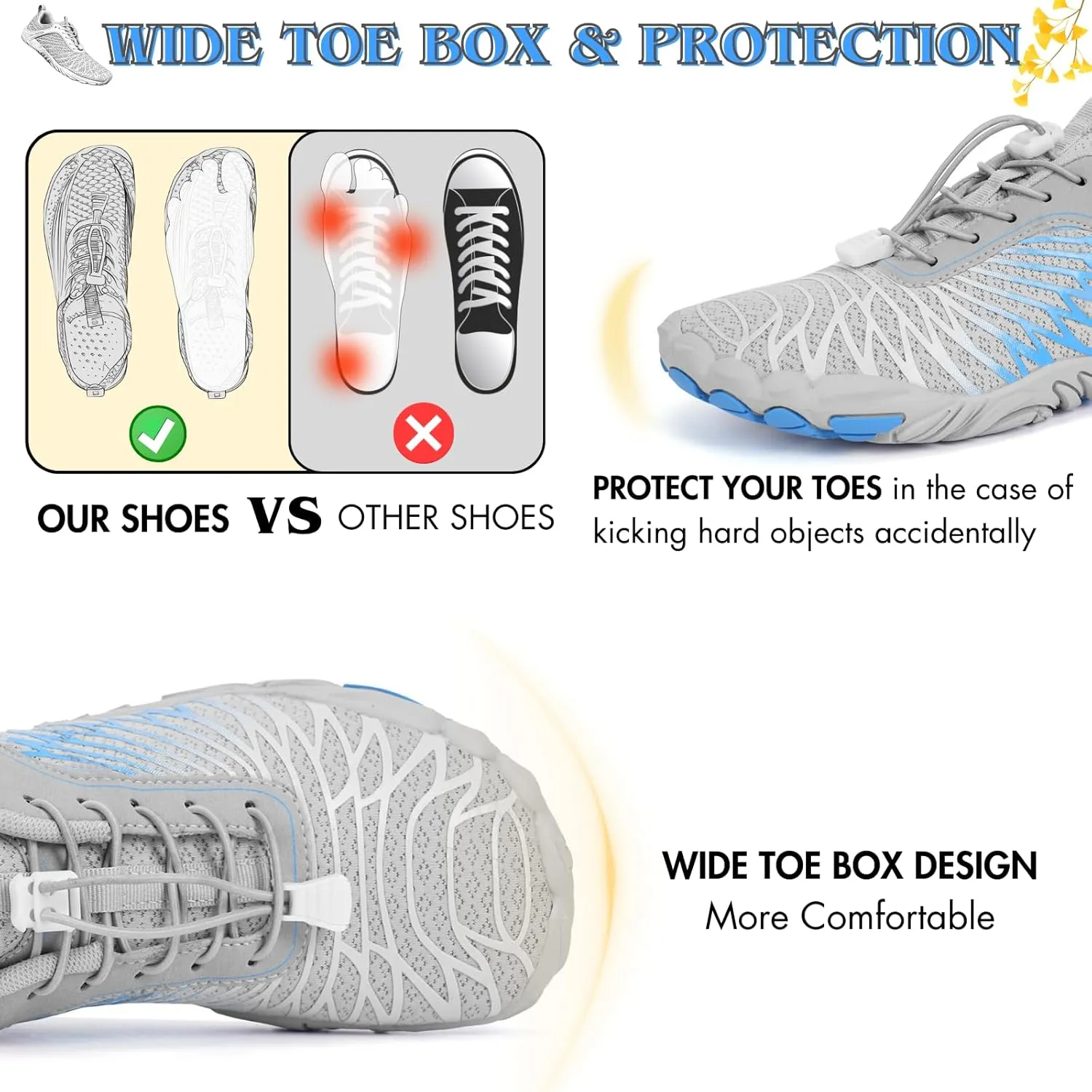 Hike Barefoot Shoes Women Men Minimalist Wide Toe Box Footwear Zero Drop Athletic Cross-Trainer Fashion Sneakers