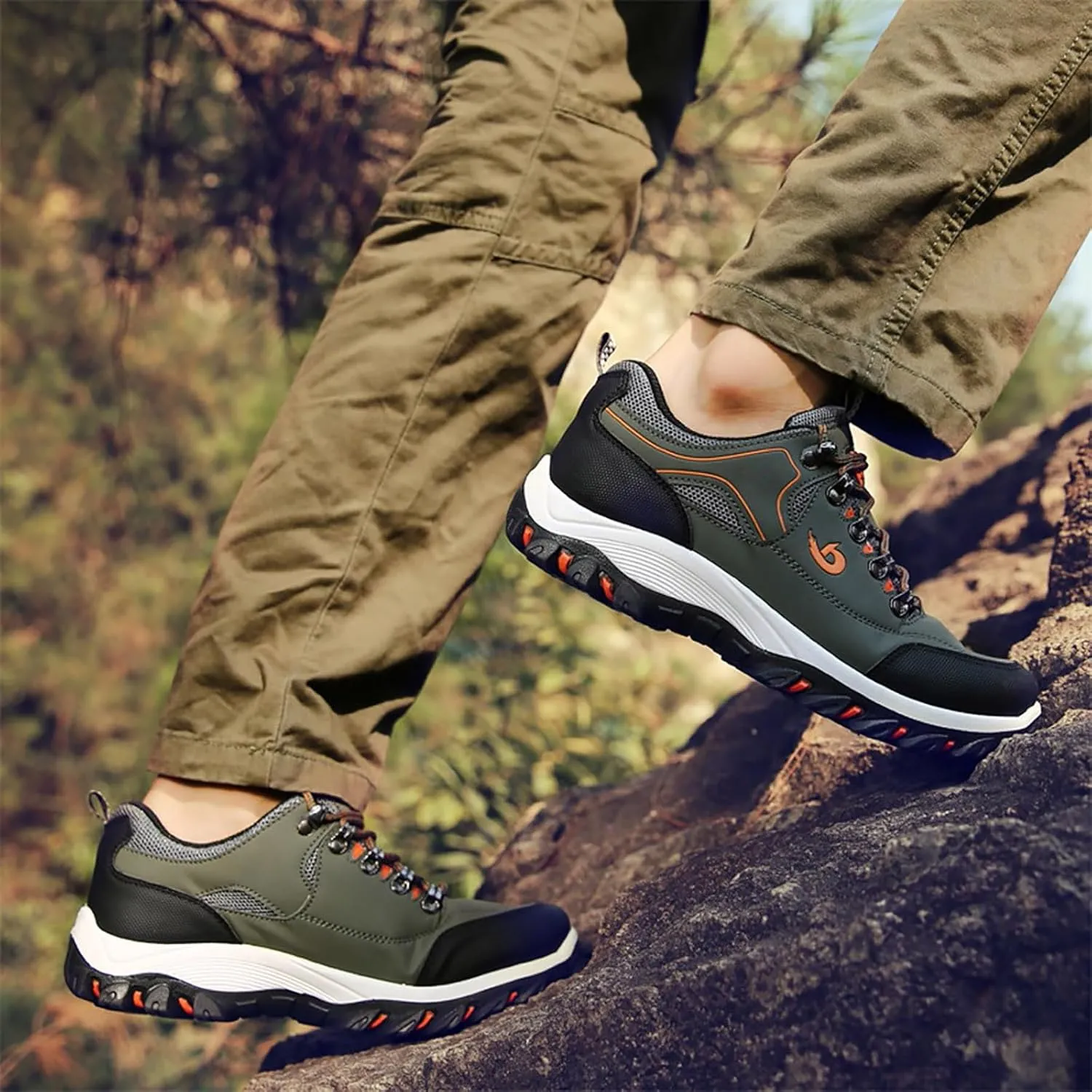 Hiking Shoes for Men Lightweight Non-Slip Running Boots Outdoor Trekking Sneakers Work Shoes Camping Climbing