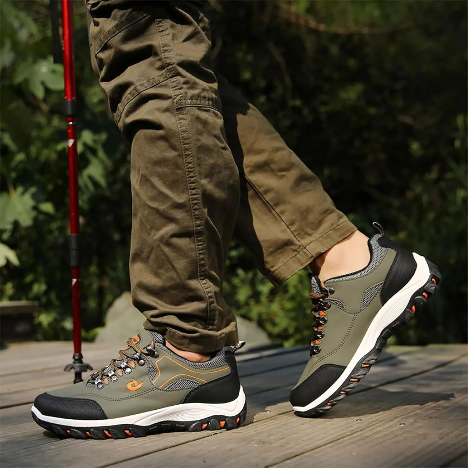 Hiking Shoes for Men Lightweight Non-Slip Running Boots Outdoor Trekking Sneakers Work Shoes Camping Climbing