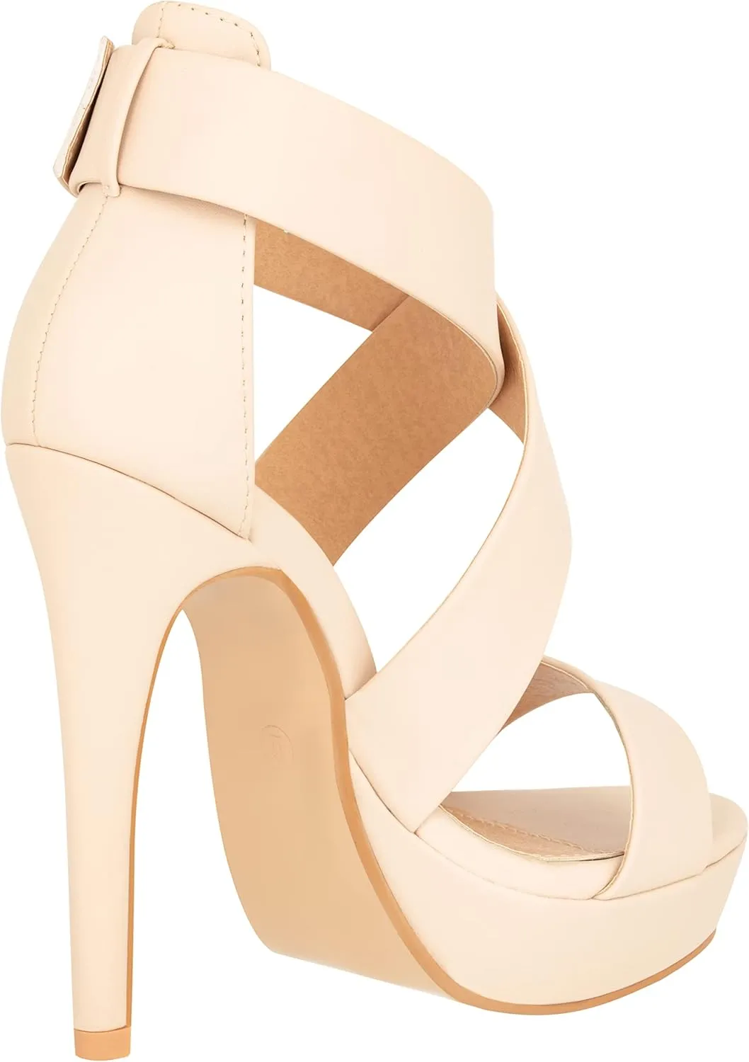 ILLUDE Women's High Heels Open Toe Ankle Strap Stilettos Platform Sexy Party Heeled Sandals – Cake