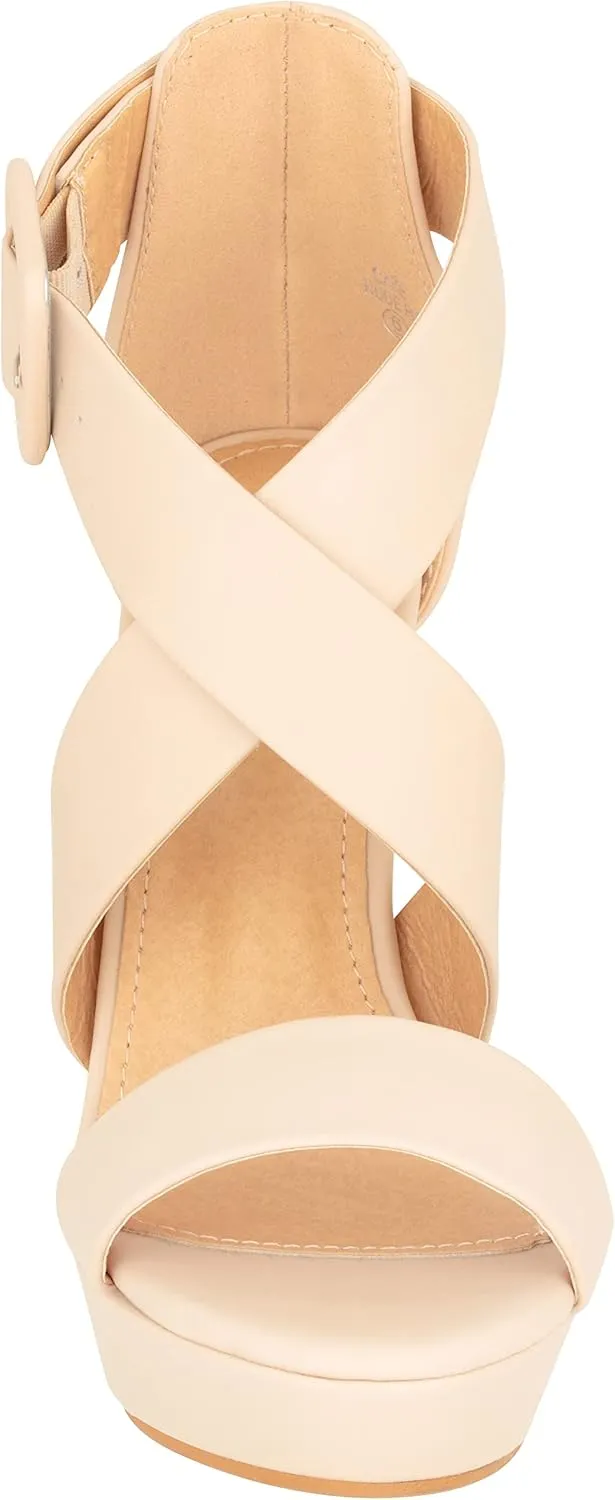 ILLUDE Women's High Heels Open Toe Ankle Strap Stilettos Platform Sexy Party Heeled Sandals – Cake