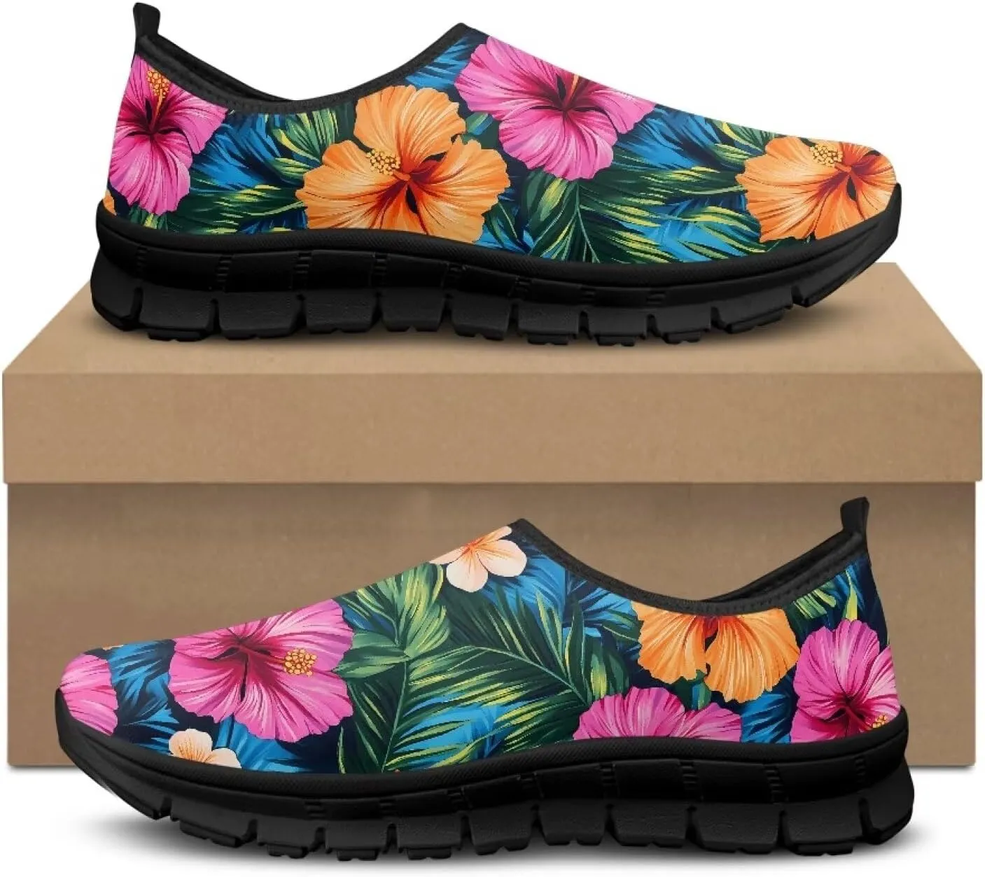 Indoor Outdoor Gym Sneakers Casual House Shoes for Women Classic Soft Breathable and Sweat-Absorbing Walking Loafers for Athletic Size 5.5-11.5 Black Sole