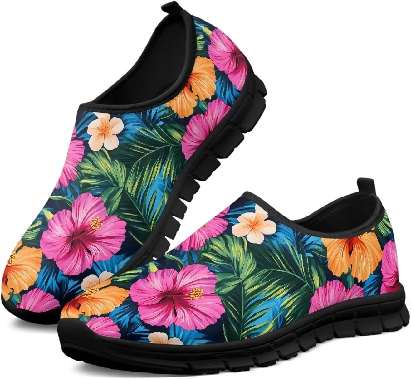 Indoor Outdoor Gym Sneakers Casual House Shoes for Women Classic Soft Breathable and Sweat-Absorbing Walking Loafers for Athletic Size 5.5-11.5 Black Sole