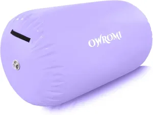 Inflatable Gymnastics Air Mat Tumble Track with Gymnastics Air Barrel - Inflatable Air Spot Tumbler Backbend Trainer Air Roller Tumbling Mat with Electric Pump