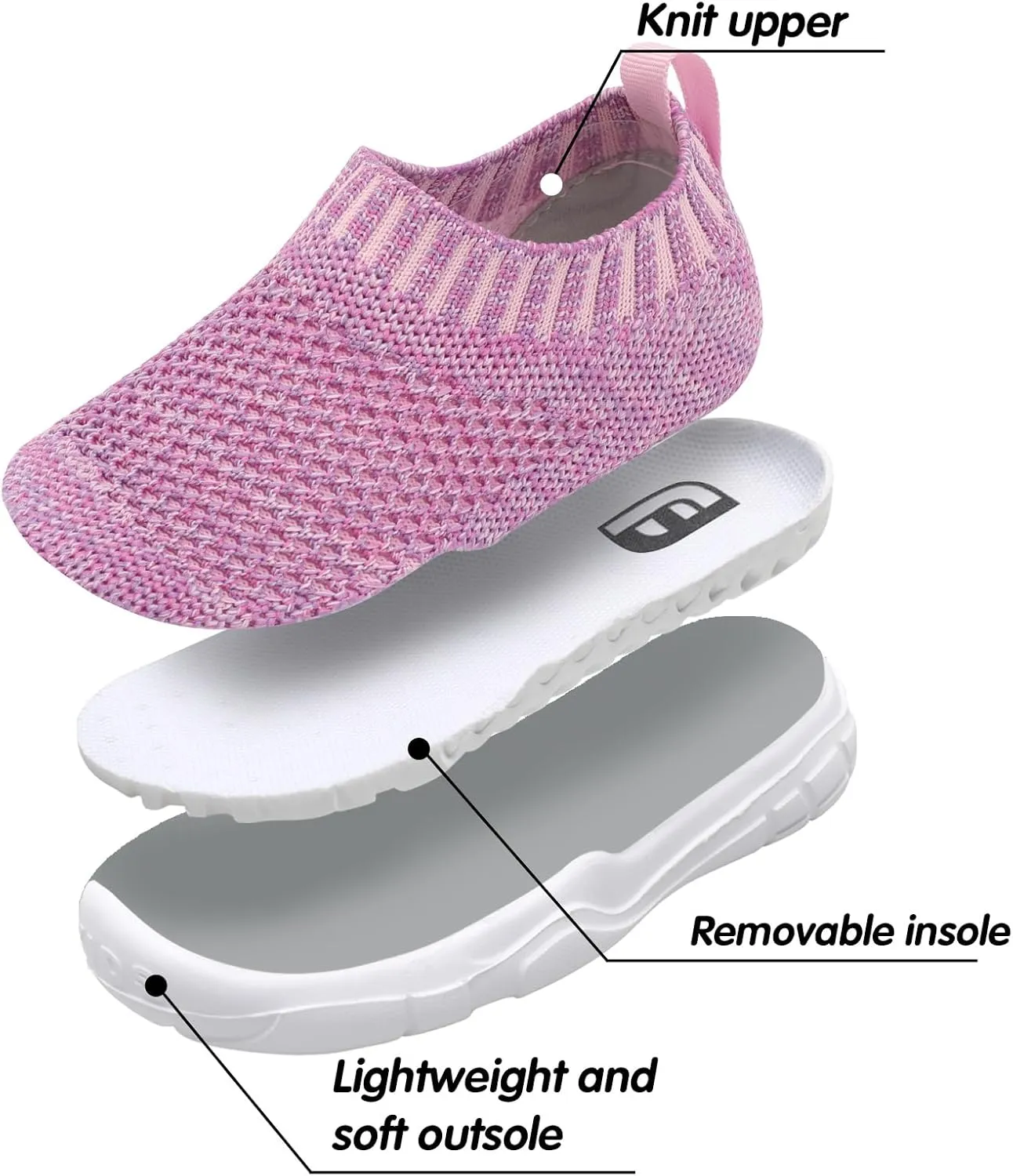 JOINFREE Toddler Boys Girls Sneaker Slip On Shoes Kids Lightweight Breathable Walking Shoes