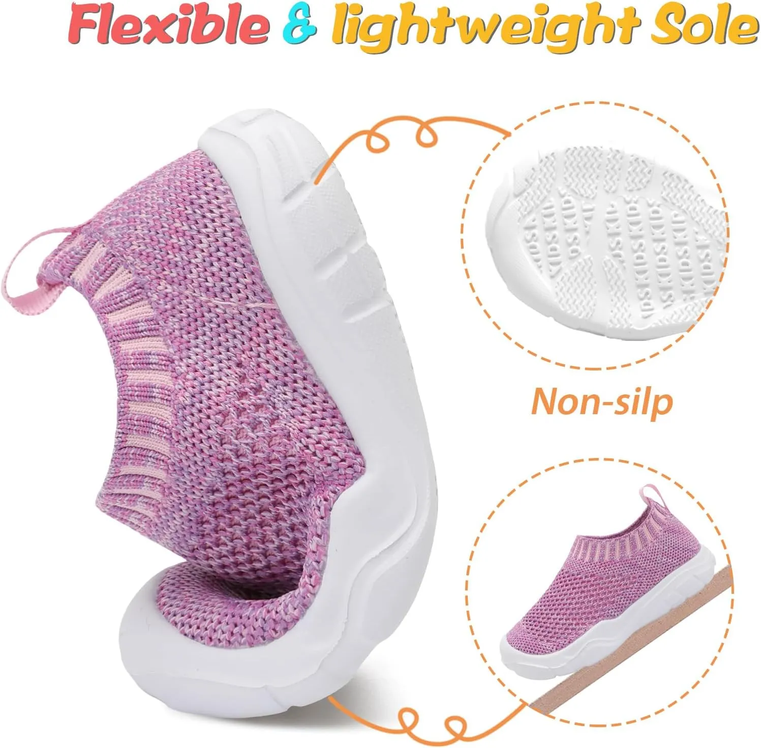 JOINFREE Toddler Boys Girls Sneaker Slip On Shoes Kids Lightweight Breathable Walking Shoes