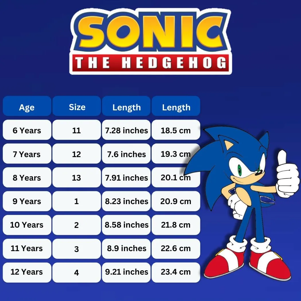 Josmo Sonic The Hedgehog Shoes - Kids Boys Slipon Athletic Tennis Lightweight Sneakers (Little Kid/Big Kid)