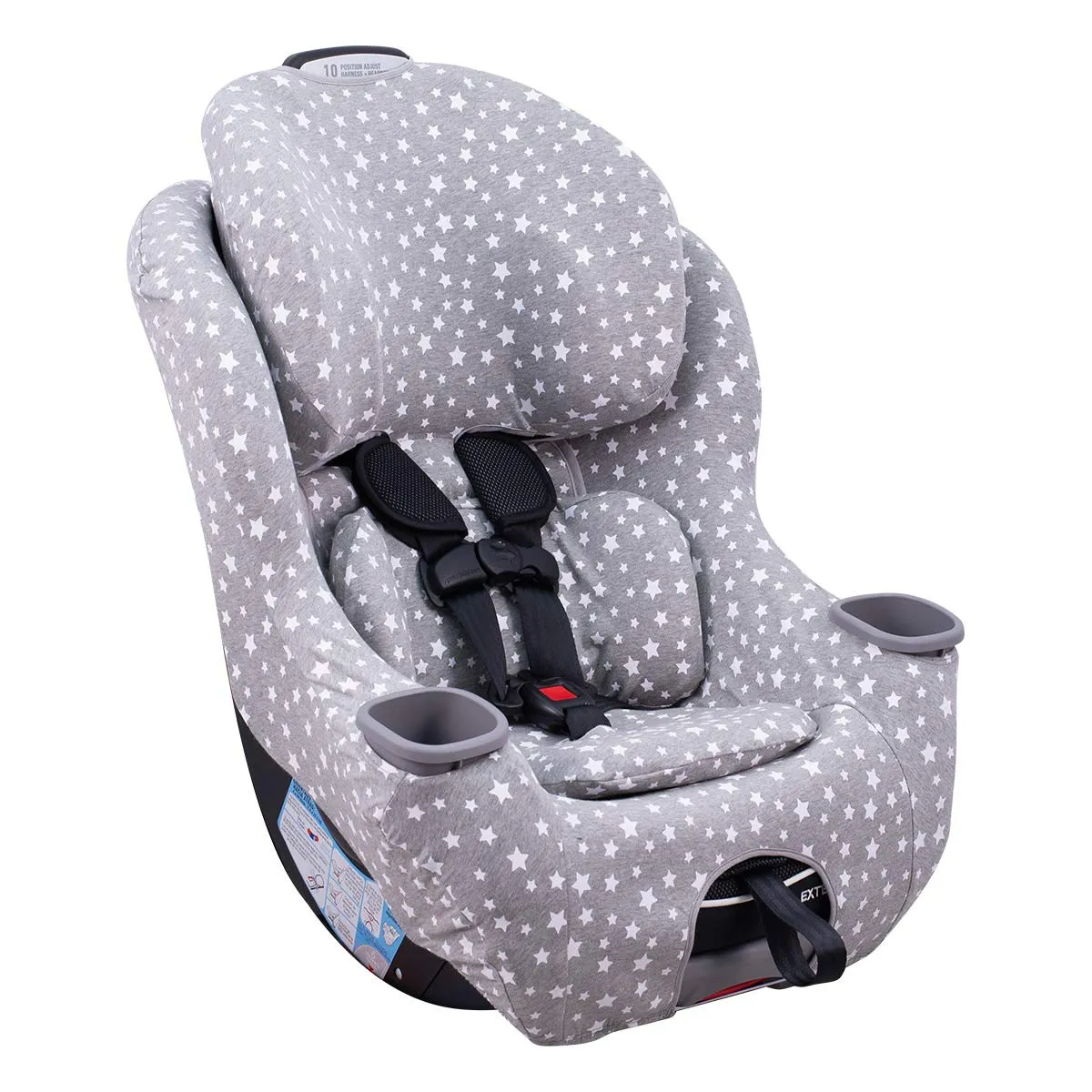 JYOKO Kids Cover Liner for car seat Compatible with Graco Extend2fit, 100% Cotton Made (White Star)