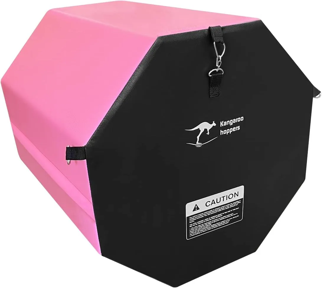 Kangaroo Hoppers Gymnastics Octagon Tumble Mat 24"x26" / 19"x23" with Carrying Handles, Somersault Backbend Tumbling Trainer for Home Gym Exercise