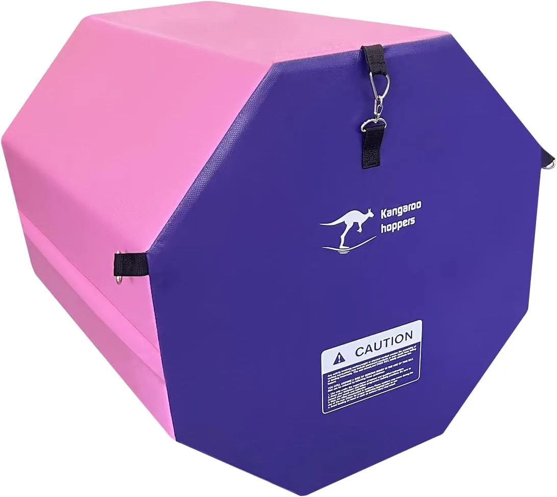 Kangaroo Hoppers Gymnastics Octagon Tumble Mat 24"x26" / 19"x23" with Carrying Handles, Somersault Backbend Tumbling Trainer for Home Gym Exercise
