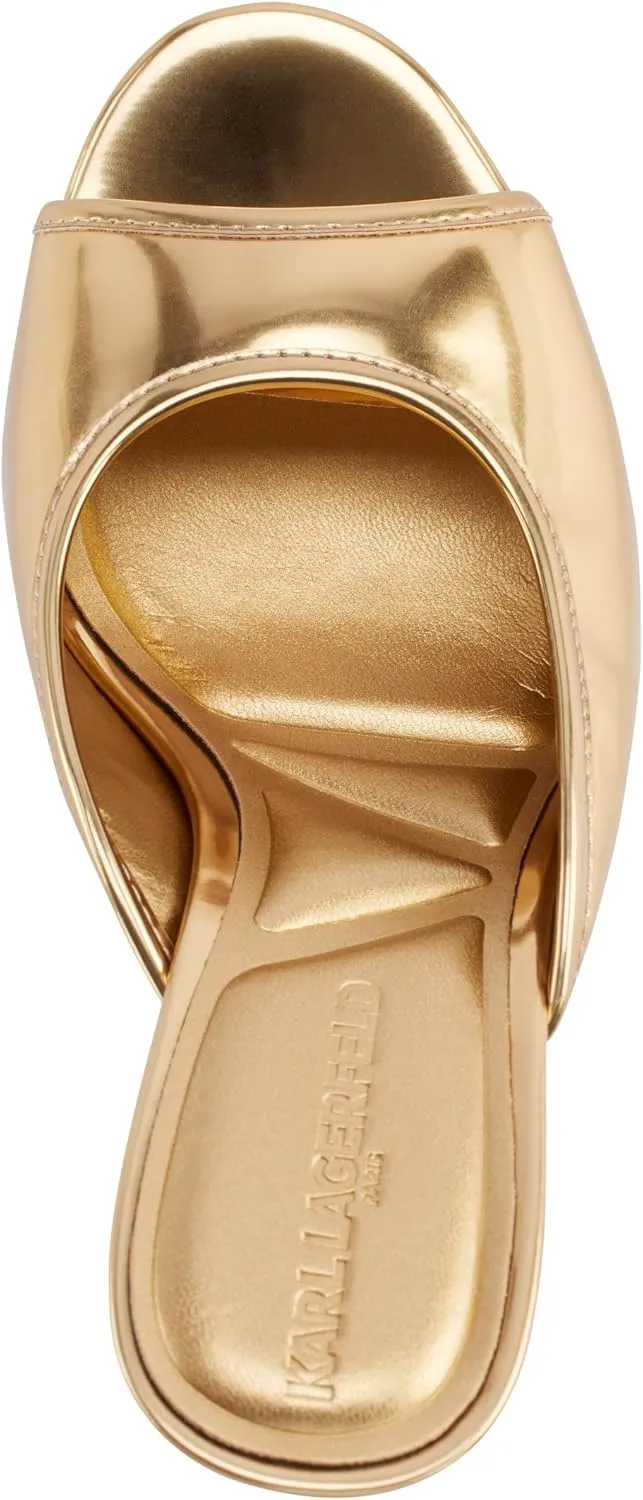 Karl Lagerfeld Paris Women's Cushioned Insole Evening Chatura-Peep Toe Sandal Heeled