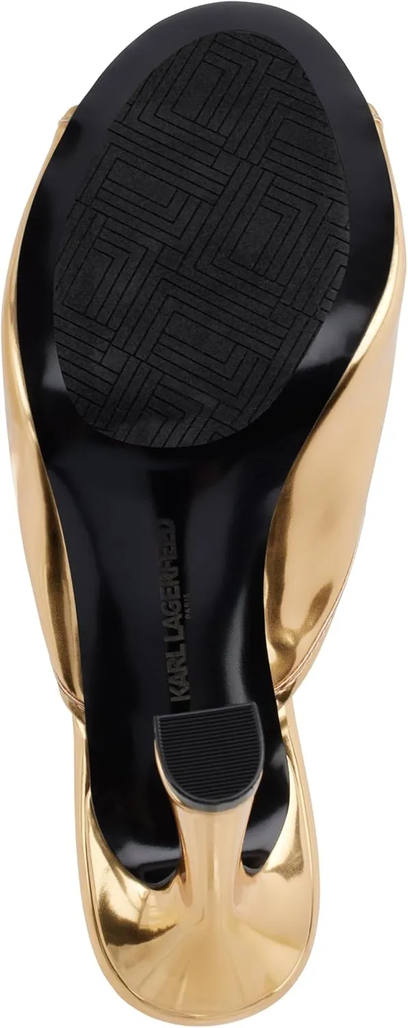 Karl Lagerfeld Paris Women's Cushioned Insole Evening Chatura-Peep Toe Sandal Heeled