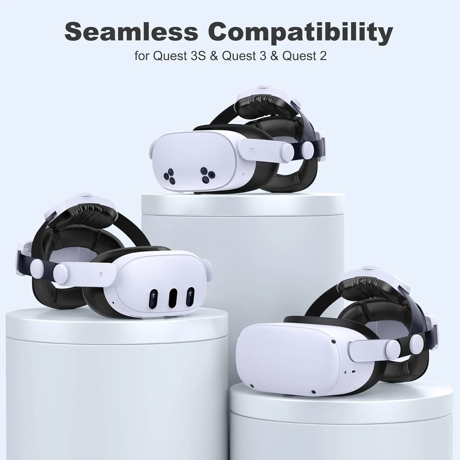 Kawaye Comfort Head Strap for Meta Quest 3S/Quest 3/Quest 2 Head Strap, Double Knobs Adjustable Elite Strap Replacement,VR Headset Accessories Strap Enhanced Support&Comfort&Reduce Pressure
