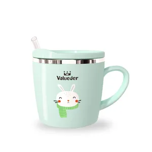 Kids Learning Cup Baby Trainer Mug for Milk Water Coffee, Hot Chocolate Juice Smoothies, 7oz, Bunny Tiffany