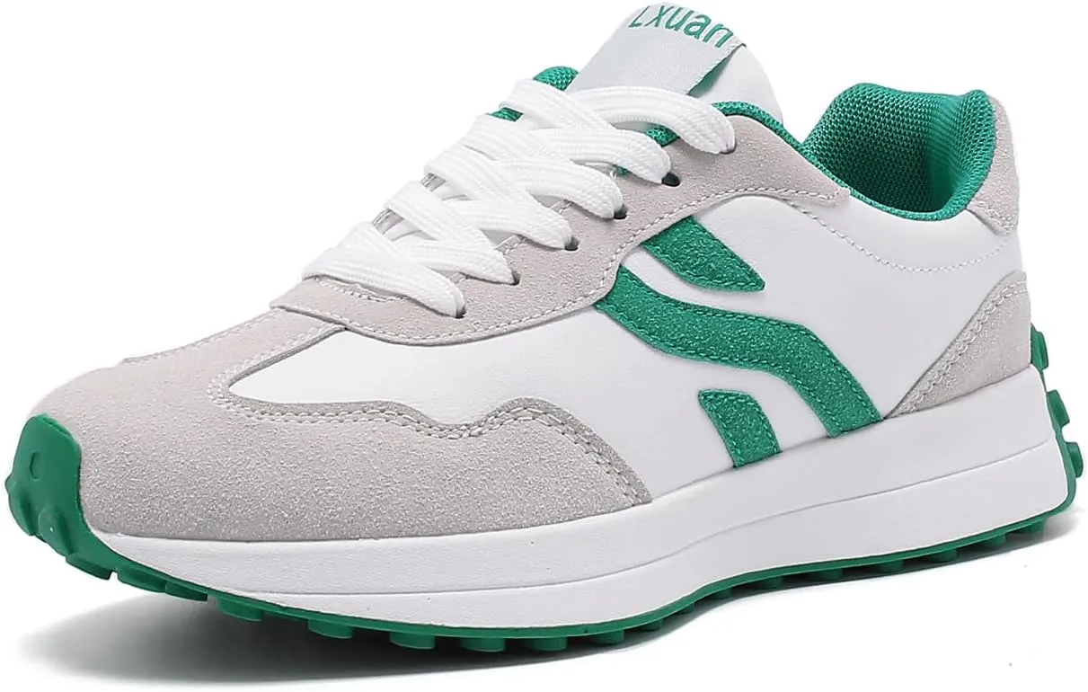 Ladies Retro Thick-Soled Casual Lightweight Sports Shoes - Classic Lace-up Anti-Slip Breathable Tennis Running Shoes
