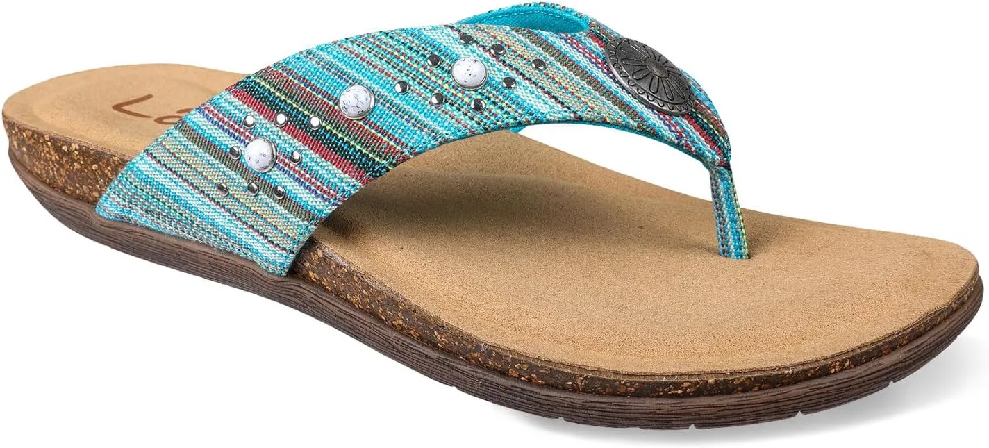 Lamo Women's Jovie Flip Flops for women – Durable Rubber and Cork Outsole, Breathable Microfiber Footbed for Superior Comfort, Stylish and Convenient womens flip flops