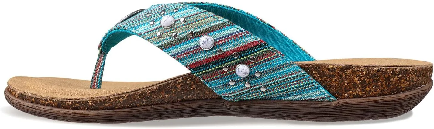 Lamo Women's Jovie Flip Flops for women – Durable Rubber and Cork Outsole, Breathable Microfiber Footbed for Superior Comfort, Stylish and Convenient womens flip flops