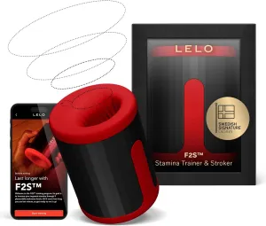 LELO F2S Stamina Trainer & Stroker with 14 Pleasure Settings, App and an AI Mode, Male Masturbator Sex Toy for Men, Male Sex Toy, Hands Free Masturbators, Penis Pump, Blowjob Adult Toys Vibrator, Red