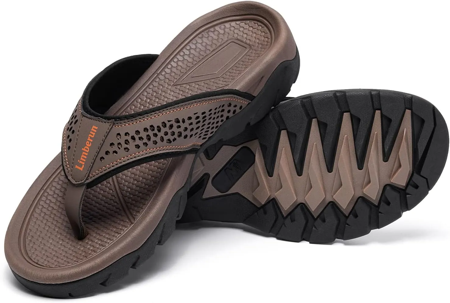Limberun Mens Flip Flops Arch Support Comfort Orthotic Thong Sandals Open Toe Athletic Straps Orthotic Hiking Sport Outdoor Summer Beach Shoes