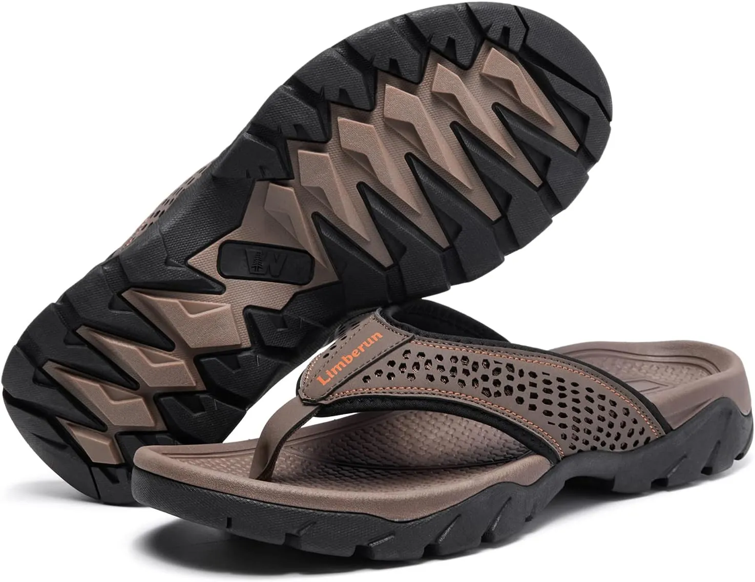 Limberun Mens Flip Flops Arch Support Comfort Orthotic Thong Sandals Open Toe Athletic Straps Orthotic Hiking Sport Outdoor Summer Beach Shoes