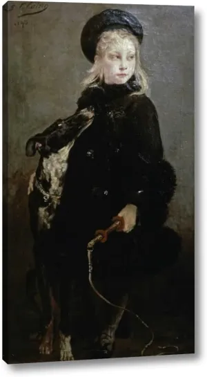 Little Animal Trainer by Georges Jules Victor Clarin - 13" x 24" Canvas Art Print Gallery Wrapped - Ready to Hang