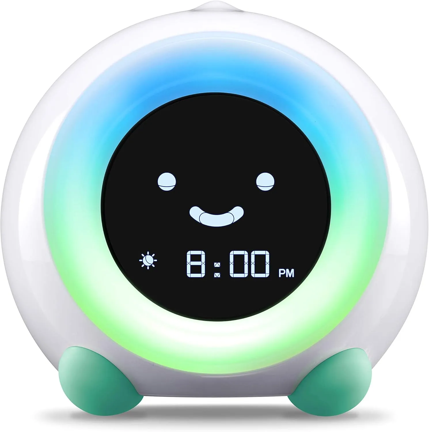 LittleHippo Mella: All-in-One Kids Trainer, Alarm Clock, Night Light & Sleep Sounds Machine. Encourage Sleep Training with Toddler Alarm Clock, Timer Night Light, Cute Kids Room Decor - Tropical Teal